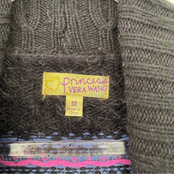Vera Wang Princess Juniors Open Front Cardigan Sweater Size M - Picture 2 of 6